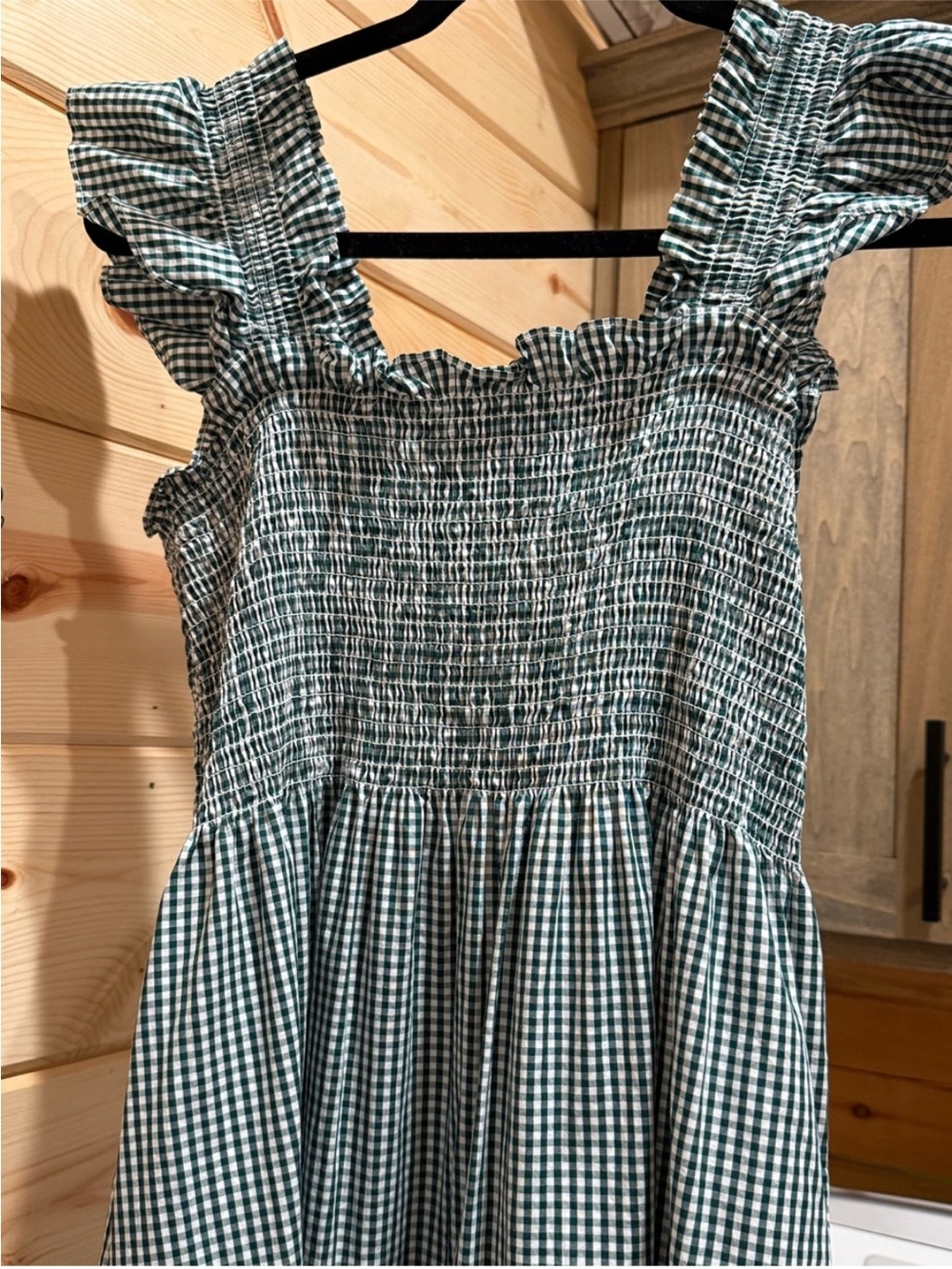 Green Gingham Hill House Home Nap Dress Medium